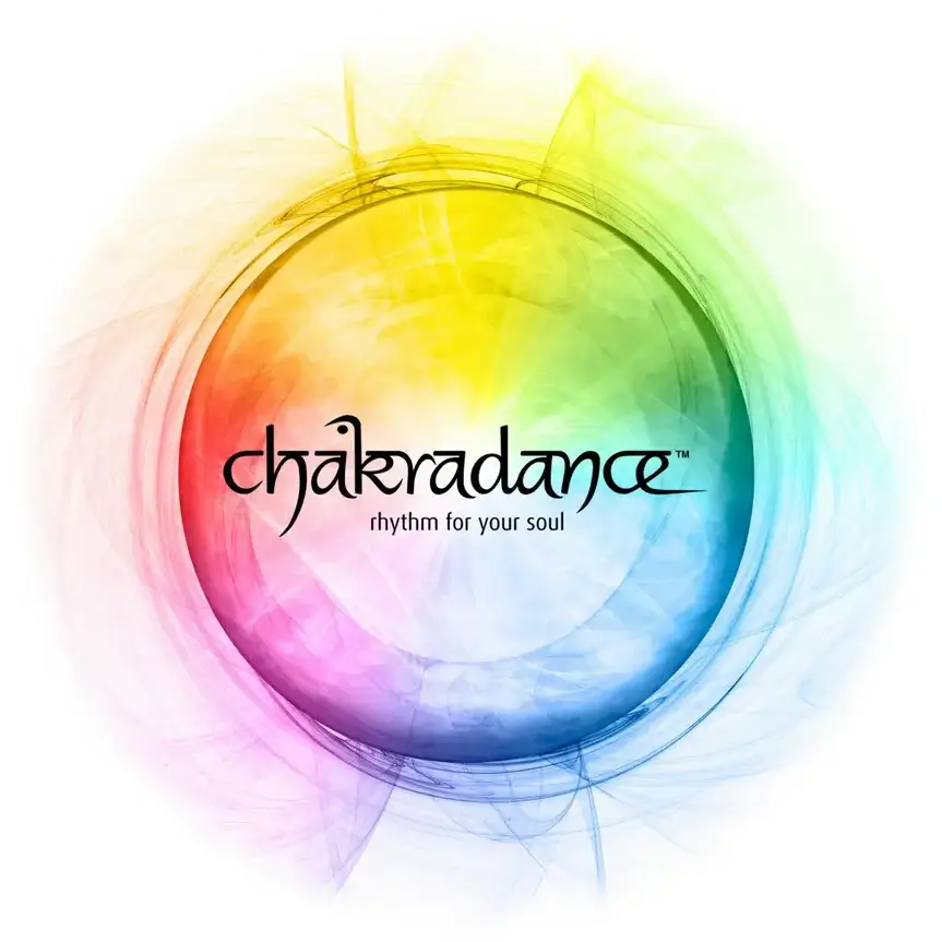 Chakradance rainbow logo representing the seven chakra colours